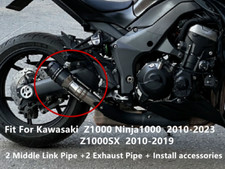 For Kawasaki NINJA1000 Z1000 2010-2023 Exhaust Middle Pipe Slip On 51mm Muffler