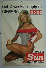THE SUN Page 3 Bus Shelter Poster JILLY JOHNSON 80's Tube Advert