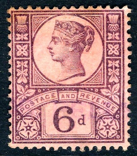 Queen victoria 1887 6d - queen,