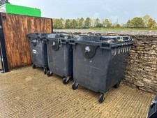 1100 Litre Wheelie Bins 3 x Blue, 1 x Green, 1 x Grey