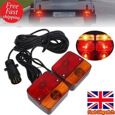 🔥 NEW 2X Magnetic LED Trailer Towing Lights Rear Tail Board Lamps 7.5m Cable -