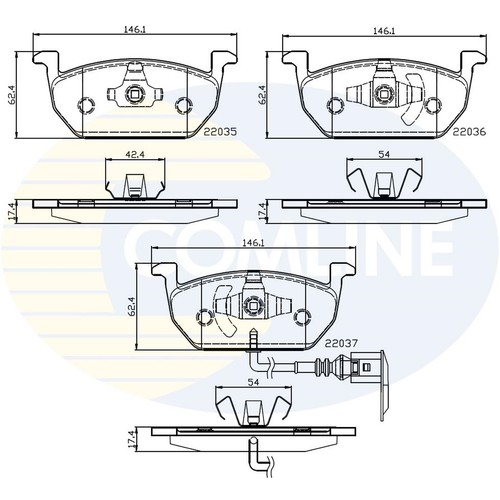 Brake pads set for seat - set,