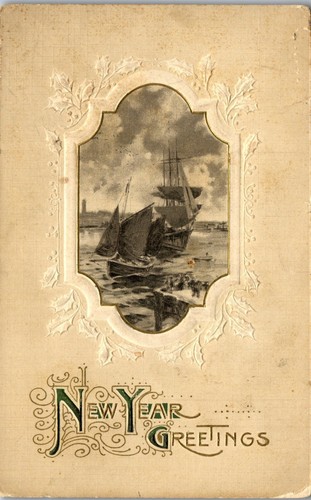 Vintage new year postcard - vintage,