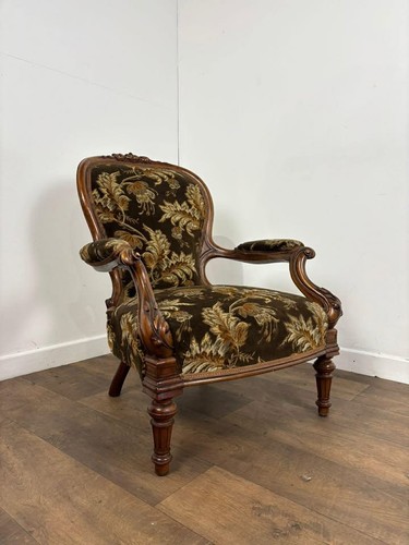 Victorian armchair floral - victorian,
