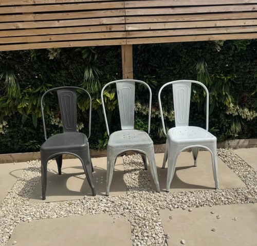 Tolix style metal chairs - metal,