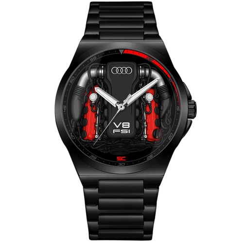Wristwatch black steel with - wristwatch,