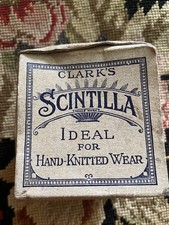 Vintage Haberdashery CLARK'S Cardboard Scintilla Artificial Silk Dispenser Cube 
