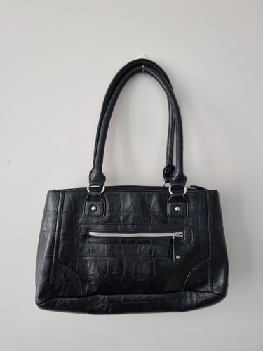 Bhs black faux leather croc - w,