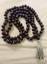 BUDDHIST ROSEWOOD Fair Trade MANTRA MALA BEADS 108 MEDITATION PRAYER BUDDHA Grey