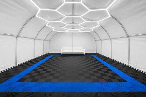 Garage flooring tiles vented