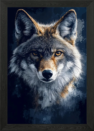 Coyote portrait dark - coyote,