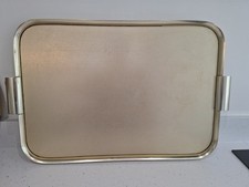 VINTAGE LARGE GOLD METAL SERVING TRAY Metalcraft Tray size 22 inch x 15 inches