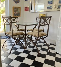 Elegant Retro  Pierre Vandel Villa D’Este Circular Dining Table + Four Chairs