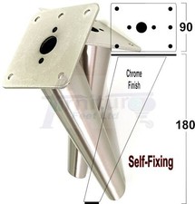 4x METAL FURNITURE LEGS 180mm HIGH SELF-FIXING FEET FOR SOFA CHAIR CABINETS BED