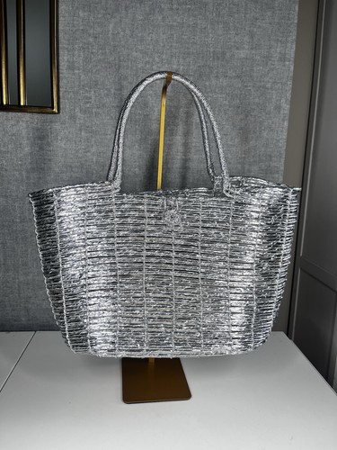 Silver woven metallic - silver, look