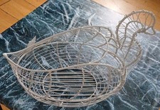 White metal wire swan fruit - swan,