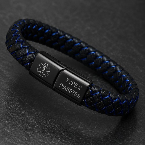 Men braided leather - braided, pu