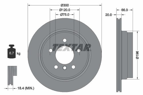 Brake disc textar 92154903 - textar,