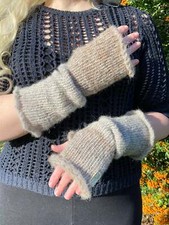 adults mitts, Luxury baby Alpaca and real Mulberry silk Handmade gloves Light
