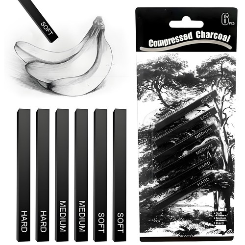 6pcs willow charcoal sticks - charcoal,
