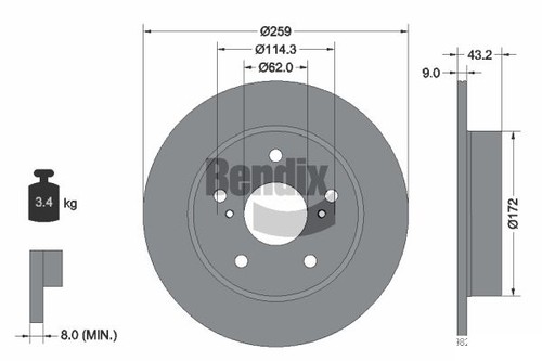 Pcs bendix braking bds2094 - 2,