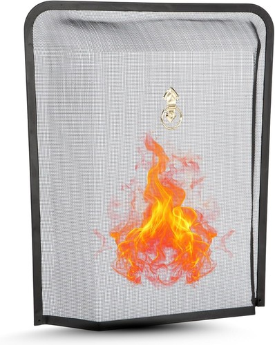 Black metal fireplace - metal, fire