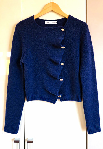Zara navy knit - wool, blend