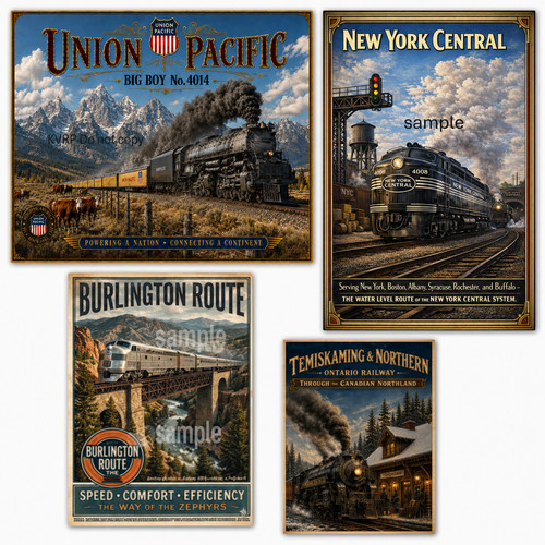 Various railroad train - railroad, poster