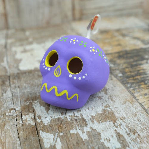 Hanging mexican ceramic skull - ceramic,