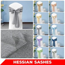 10x Burlap Hessian Sash Chair