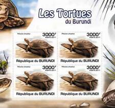 SERRATED HINGED TERRAPIN TURTLE Reptile Stamp Sheet #5 of 5 (2011 Burundi)