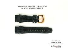 Authentic Invicta Lupah 6743 Black Leather 30MM Watch Band