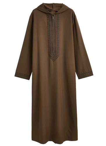 Men brown hooded kaftan - men’s,