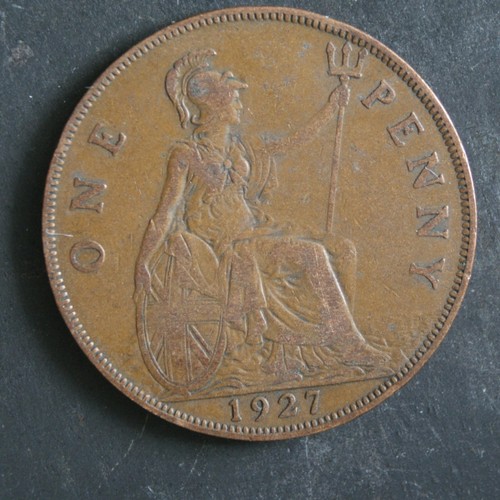 1927 one penny coin - one,