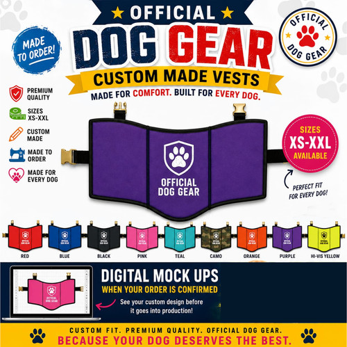 Custom made dog vests - made,