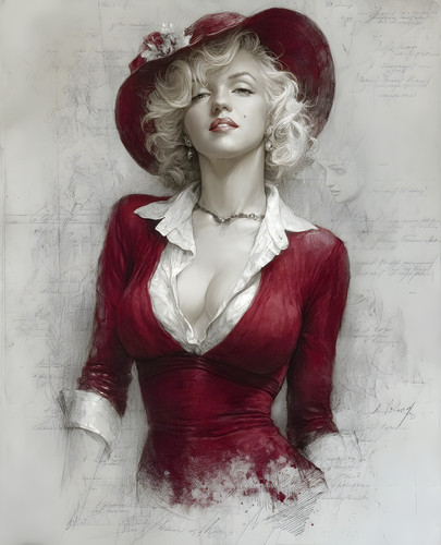 Marilyn monroe crimson hat - marilyn, in