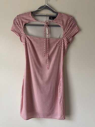 Ladies pink zara gingham - xs,