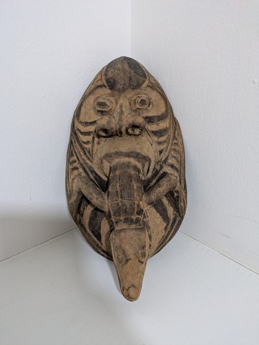 Hand carved wooden tribal mask - wooden,