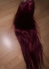 Tiffany red burgundy  24" straight long European human Hair lace front Wig