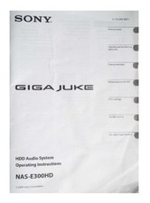SONY Manual Guide Book for Giga Juke HDD Audio System MP3 WMA ATRAC NAS-E300HD