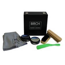 Shoe Shine Care Kit Box Shoe and Leather Care 8 Pieces Shoe Care Set Box Birch