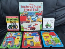 Children’s Tractors, Trucks and Vehicles Board Books x6 Stencil Book,On The Move