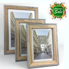 Photo Picture Frame 8x10 6x8 7x5 6X4in  Wall Desk Mountable Grey Natural 2 Tone 