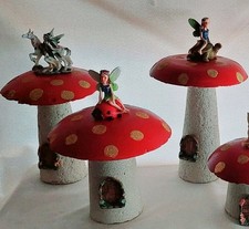 6 Fairy Toadstools Upcycled
