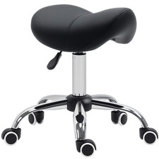 HOMCOM PU Leather Saddle Stool