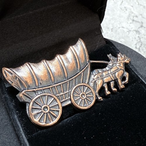 Vintage covered wagon - vintage, brooch
