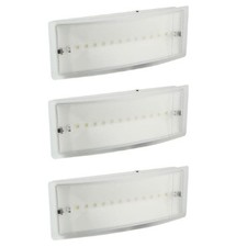 3 x BELL 09082 Spectrum Compact LED Emergency Mini Bulkhead Light Fittings 3W