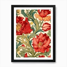 Red Poppy Wallpaper Art Print Framed Wall Art Poster Canvas Print Picture