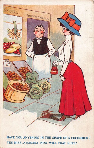 Postcard comic greengrocer - postcard,