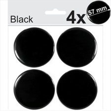 4x 57mm Black Domed Resin Centre Cap Hub Stickers Wheel trims Caps Badge Emblem